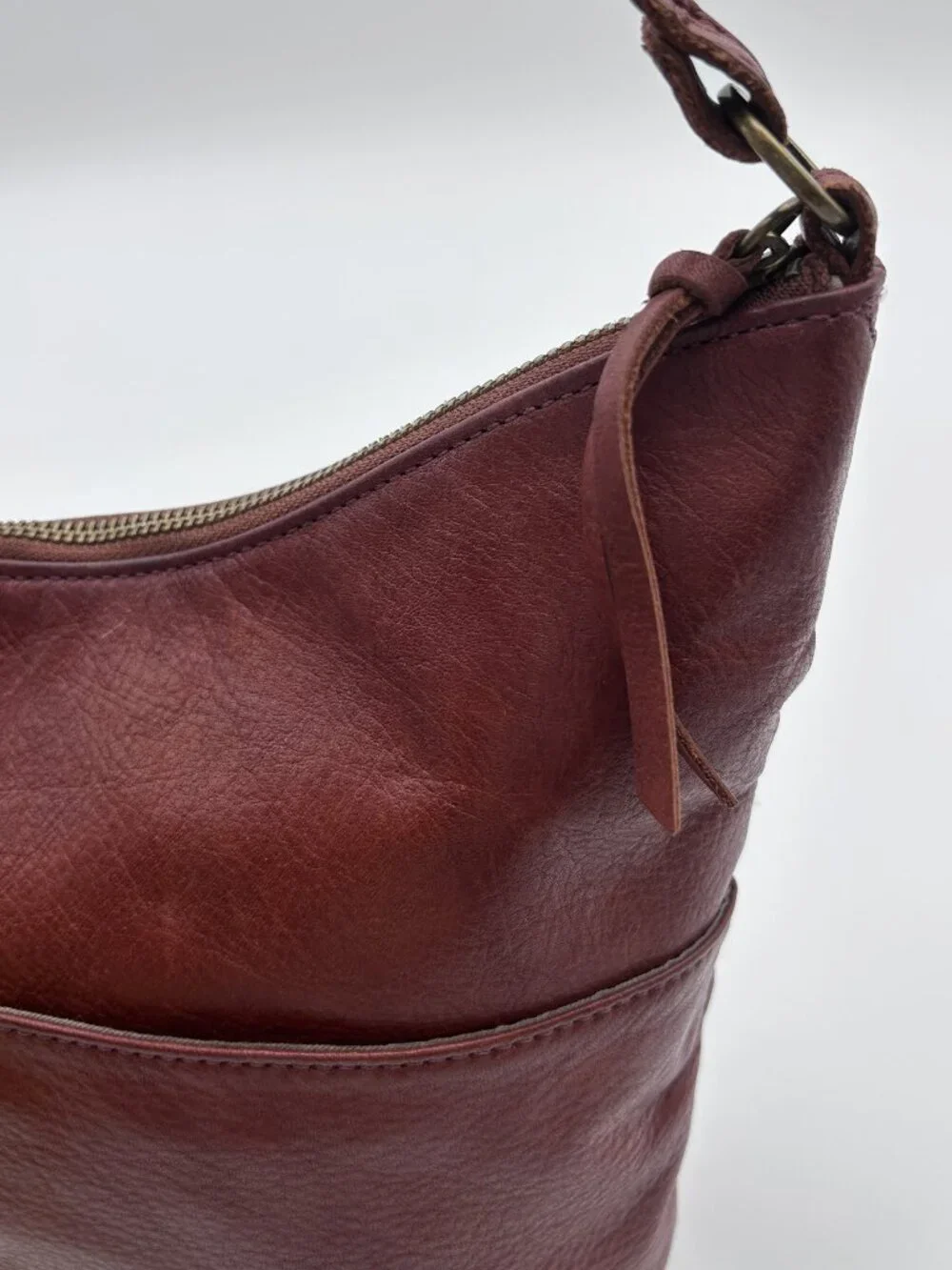 Margot New York Cognac Leather Slouchy Hobo Shoulder Bag